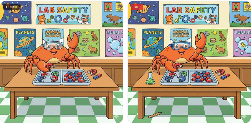 Animal Spot The Difference Prompt Kit