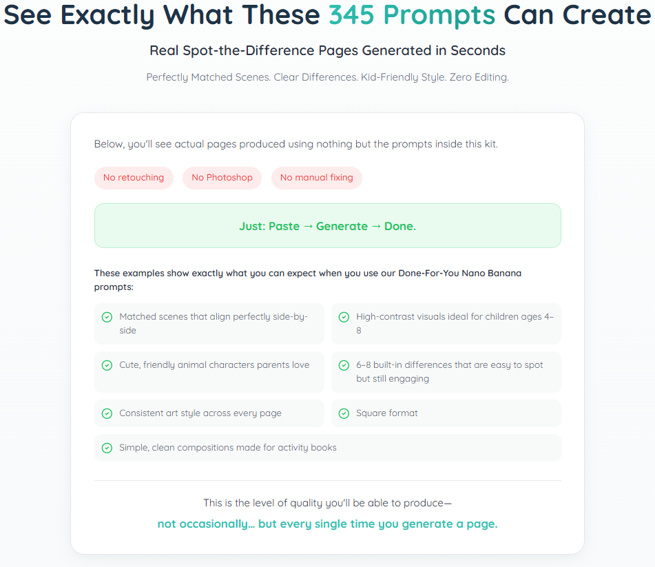 Animal Spot The Difference Prompt Kit