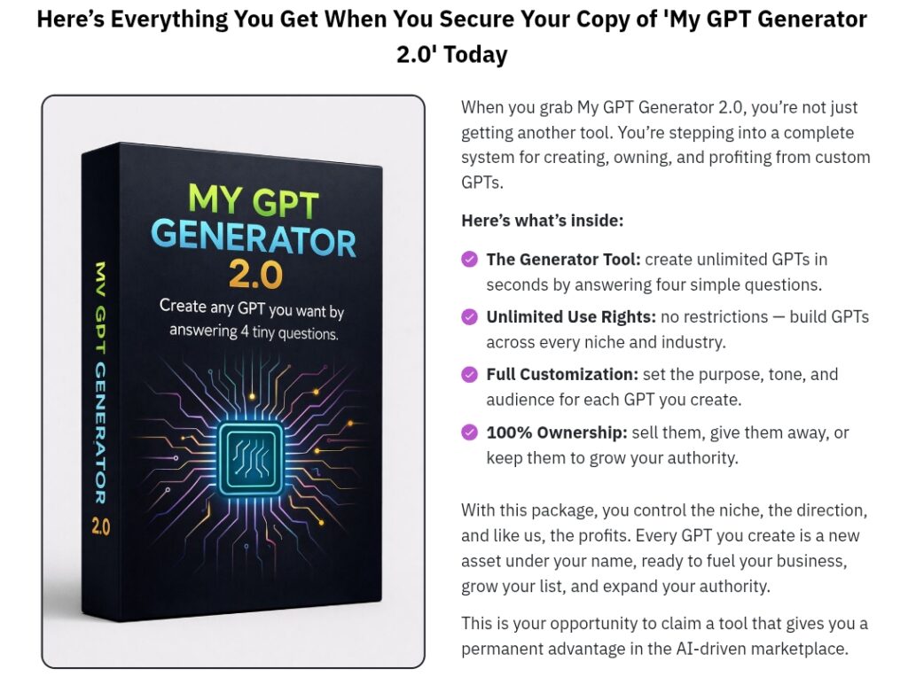 (PLR) My GPT Generator 2.0 (Premium GPT)