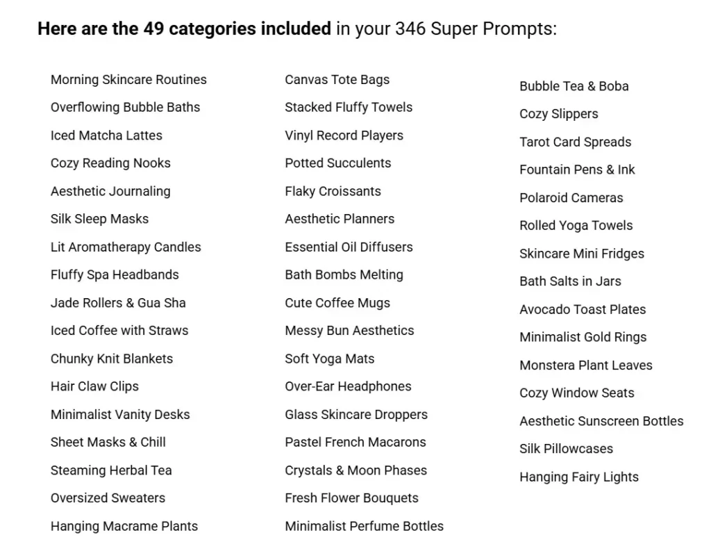 346 Prompts for Cozy Girl Coloring Books