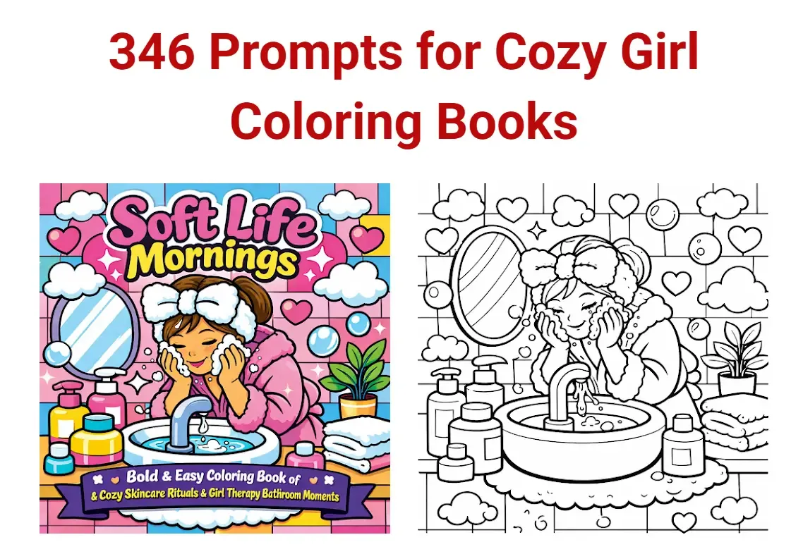 346 Prompts for Cozy Girl Coloring Books